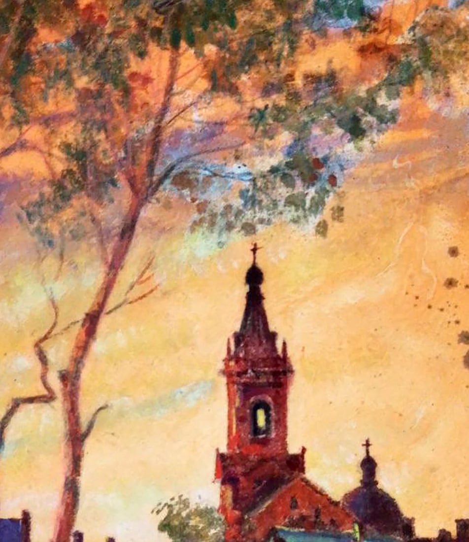 Oil painting Old church in the village Vitaly Duhnevich - 3