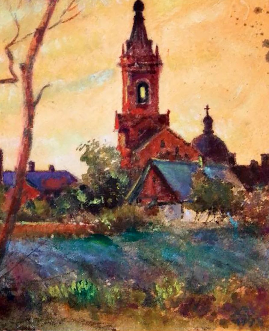 Oil painting Old church in the village Vitaly Duhnevich - 5