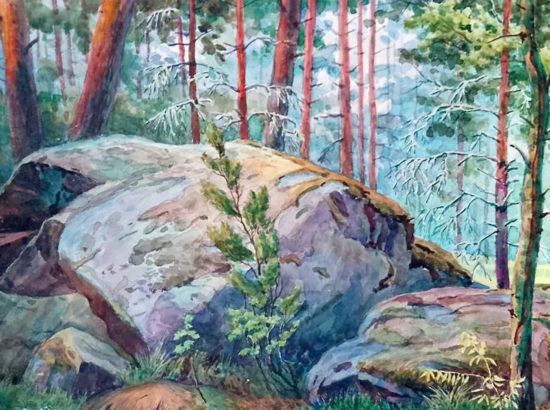 Watercolor painting In a forest fairy tale Vitaly Duhnevich - 2