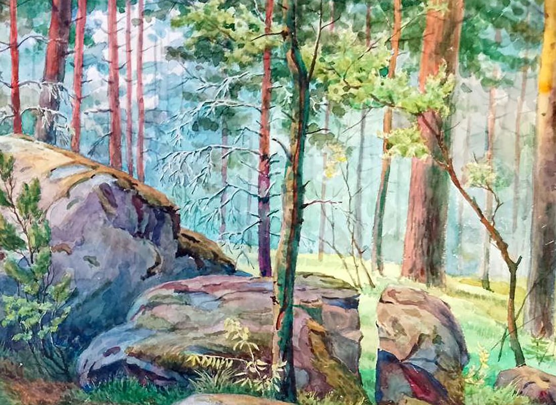 Watercolor painting In a forest fairy tale Vitaly Duhnevich - 3