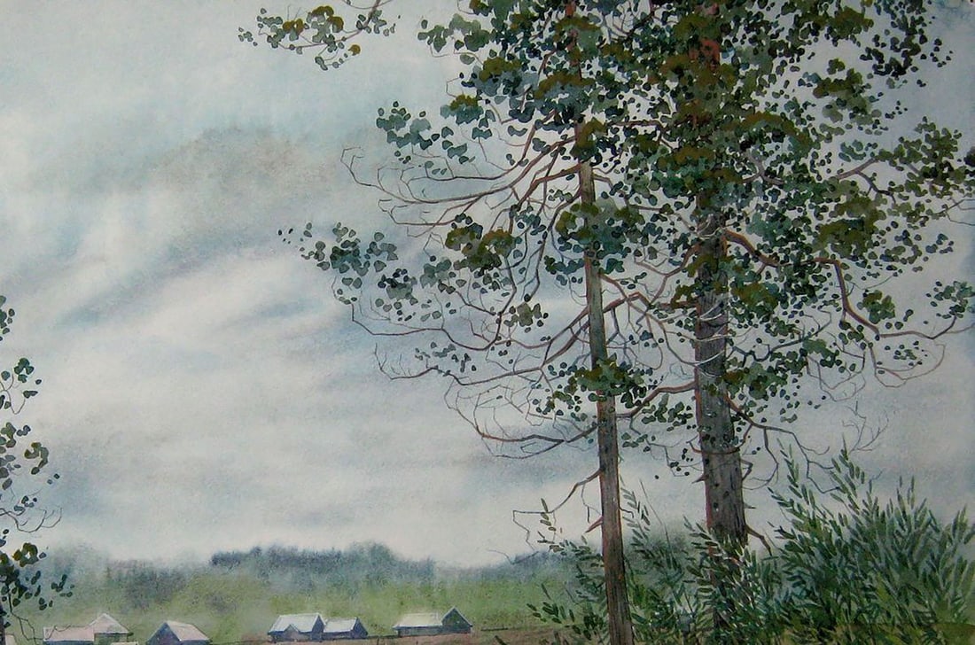 Watercolor painting Gloomy day Valery Savenets - 3