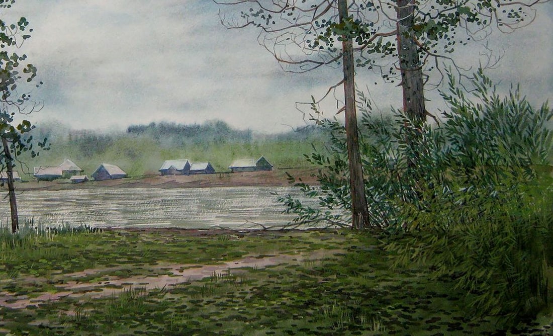 Watercolor painting Gloomy day Valery Savenets - 5