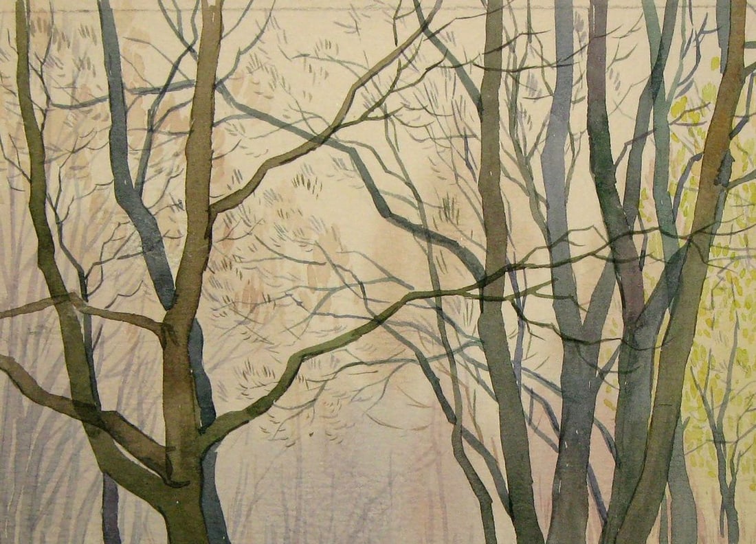 Watercolor painting Spring Etude Valery Savenets - 2