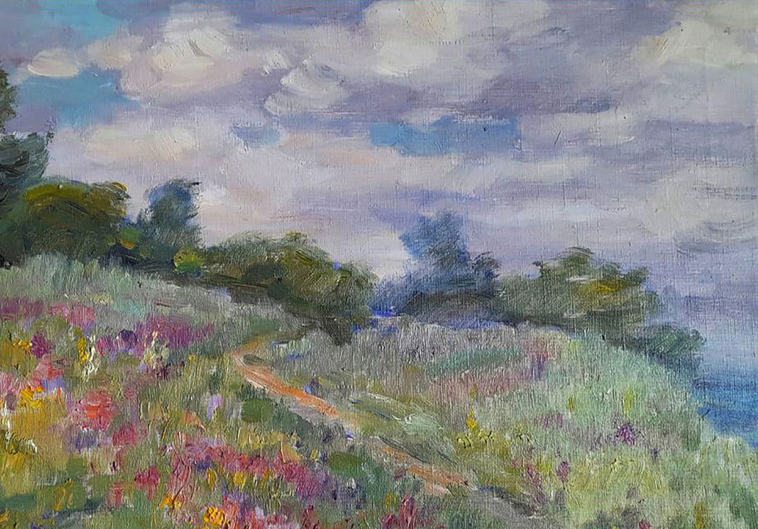 Oil painting Path through a flower field Ivan Kovalenko - 3