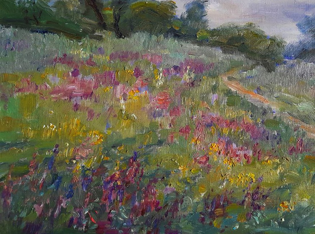 Oil painting Path through a flower field Ivan Kovalenko - 4