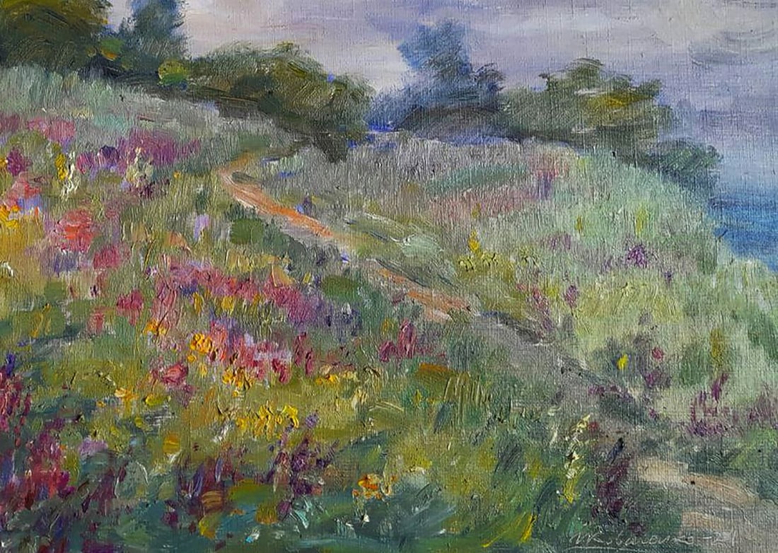Oil painting Path through a flower field Ivan Kovalenko - 5