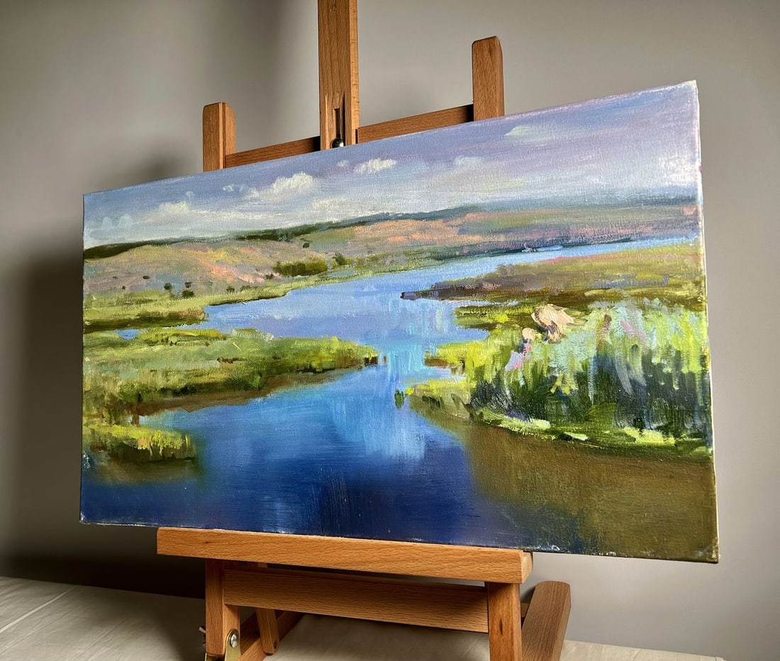 Oil painting Bright sunny summer day Tatyana Derdey - 2