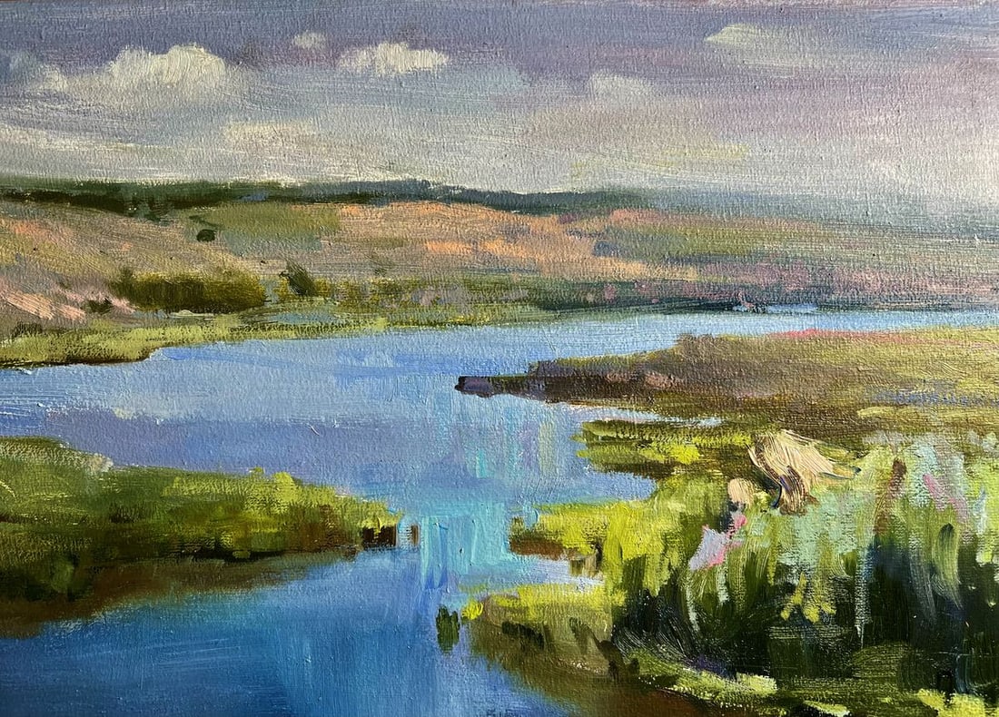 Oil painting Bright sunny summer day Tatyana Derdey - 5