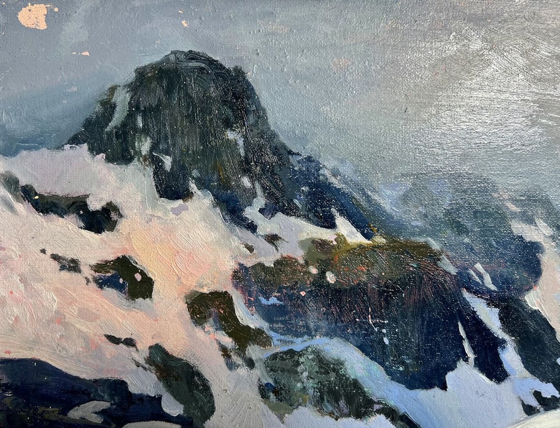 Oil painting On top of a snowy mountain Tatyana Derdey - 4