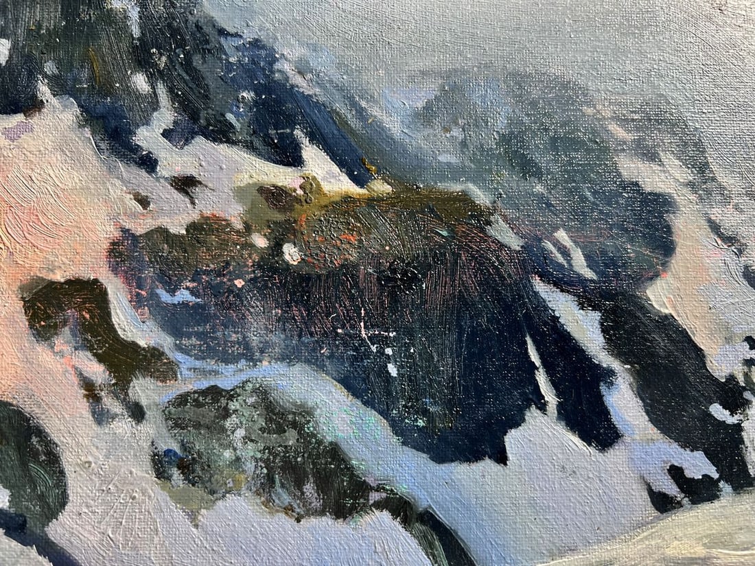 Oil painting On top of a snowy mountain Tatyana Derdey - 8