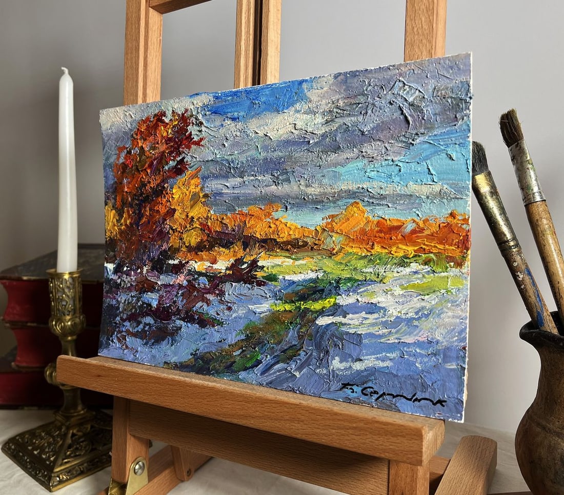 Oil painting The first snow fell Boris Serdyuk - 2