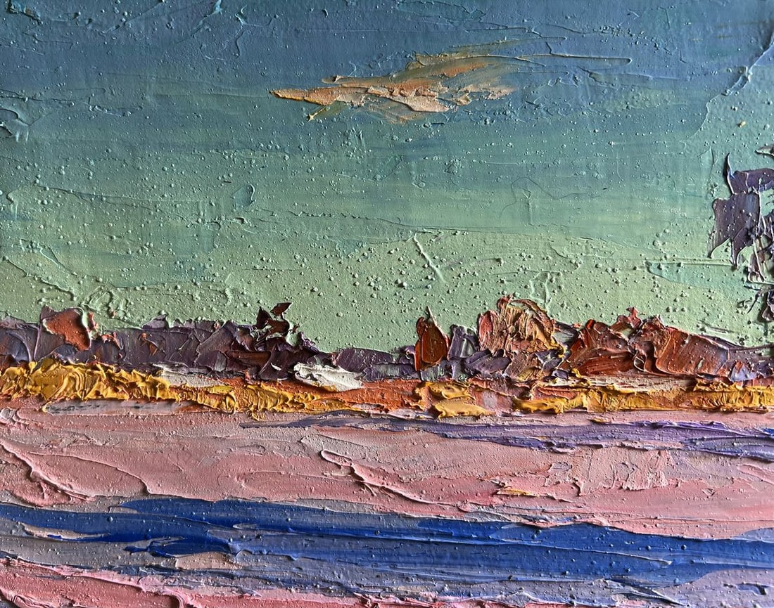 Oil painting Pink morning in winter Boris Serdyuk - 4