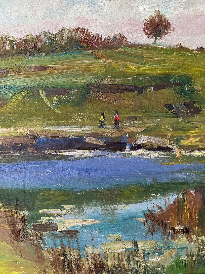 Oil painting Spring fishing V. Mishurovsky - 10