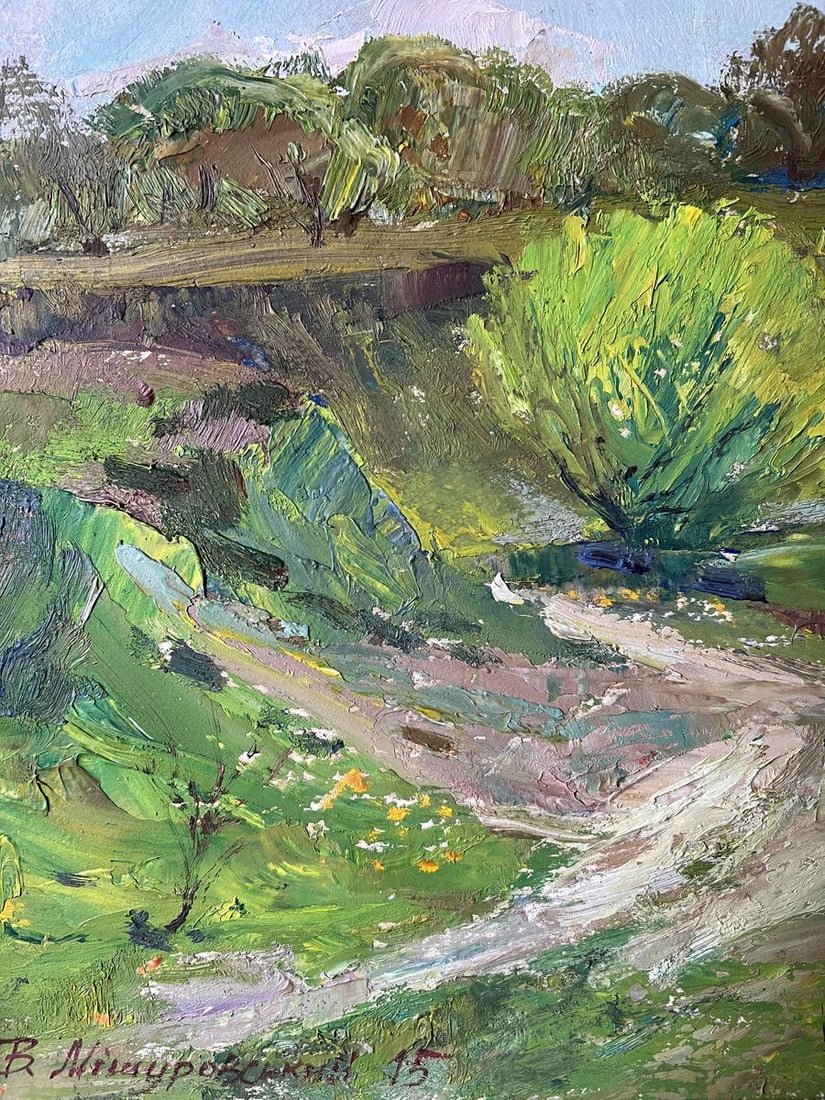 Oil painting Spring fishing V. Mishurovsky - 4