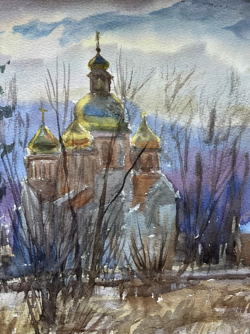 Watercolor painting Church in Yaremche V. Mishurovsky - 4