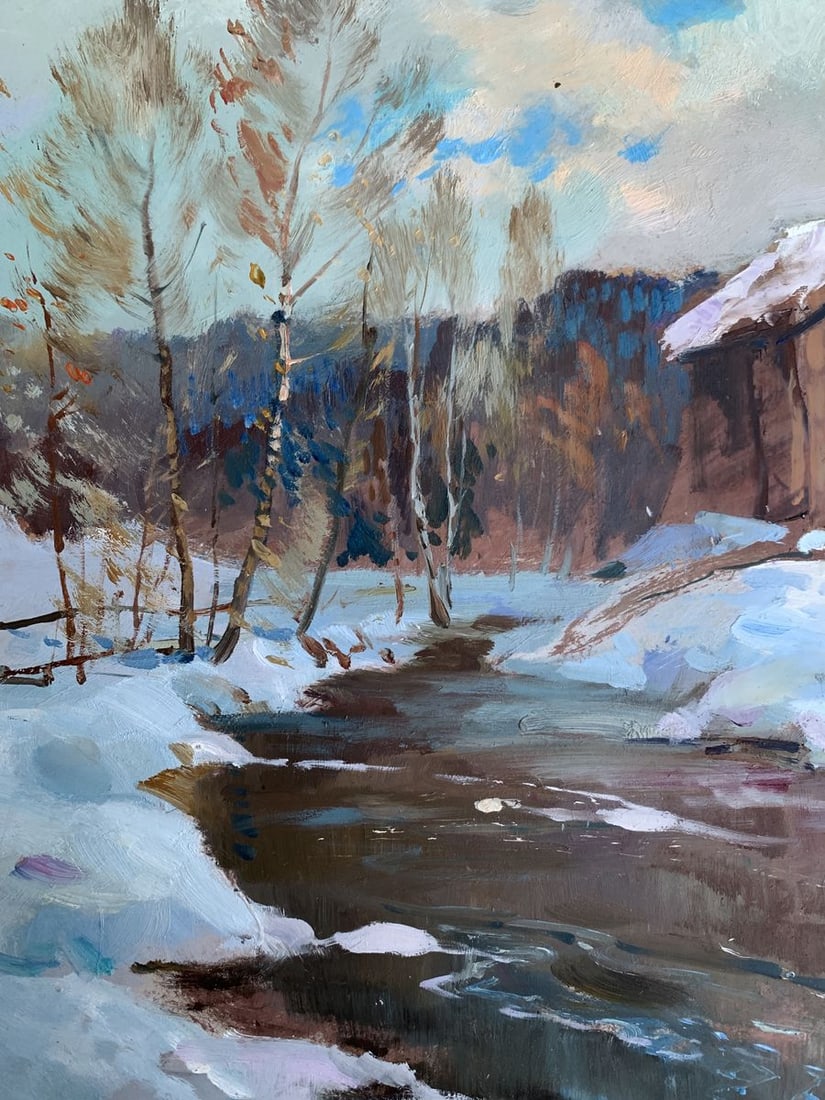 Oil painting After the night snowstorm Yuriy Suprunchuk - 4