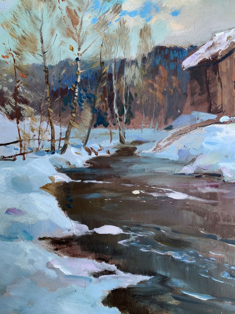 Oil painting After the night snowstorm Yuriy Suprunchuk - 5