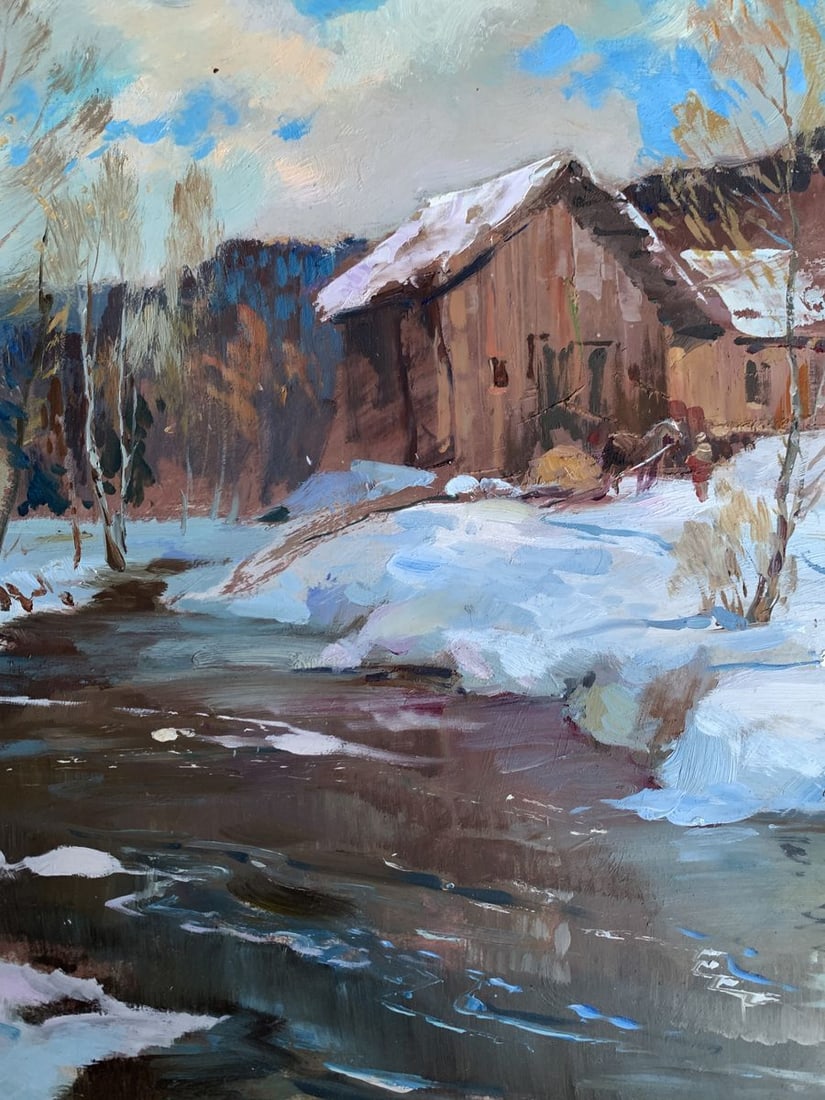 Oil painting After the night snowstorm Yuriy Suprunchuk - 6