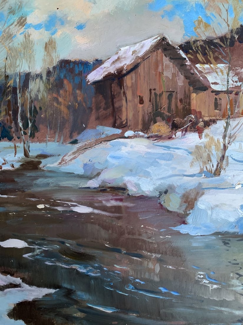 Oil painting After the night snowstorm Yuriy Suprunchuk - 7