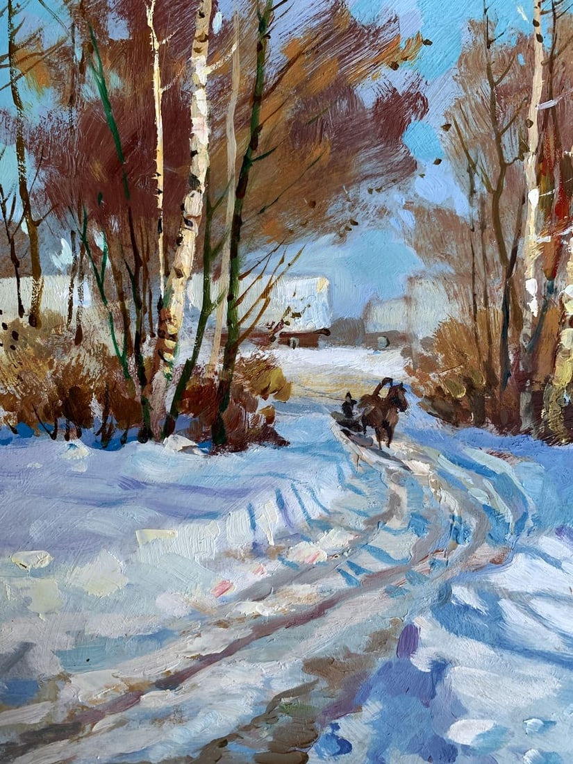 Oil painting Sunny winter day Yuriy Suprunchuk - 4