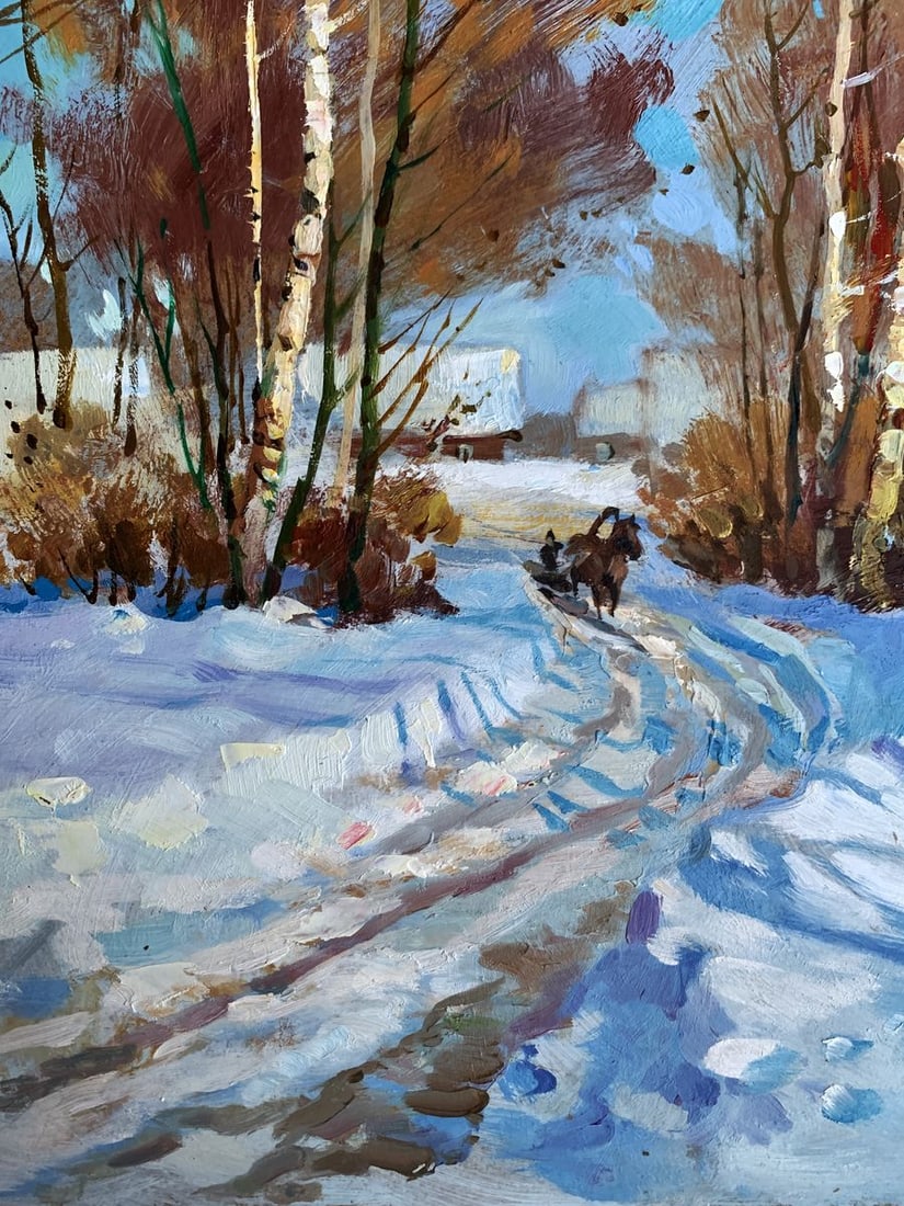 Oil painting Sunny winter day Yuriy Suprunchuk - 5