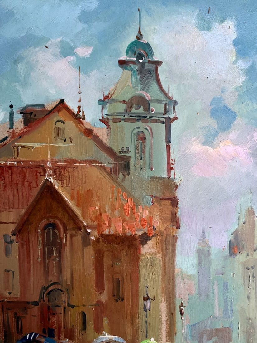 Oil painting Dynamics of urban life Yuriy Suprunchuk - 4
