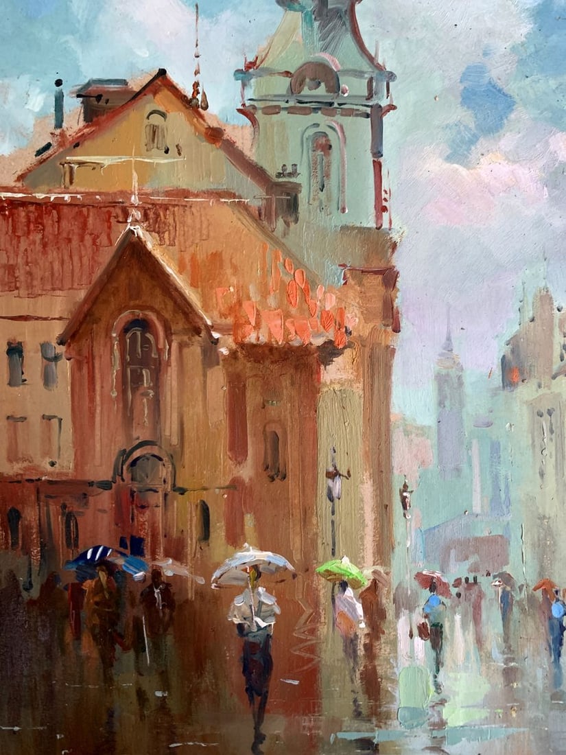 Oil painting Dynamics of urban life Yuriy Suprunchuk - 5