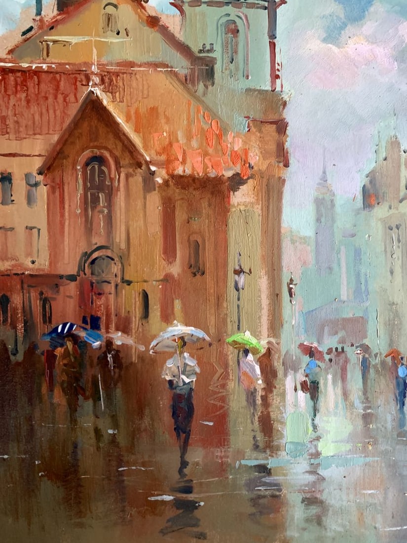 Oil painting Dynamics of urban life Yuriy Suprunchuk - 6