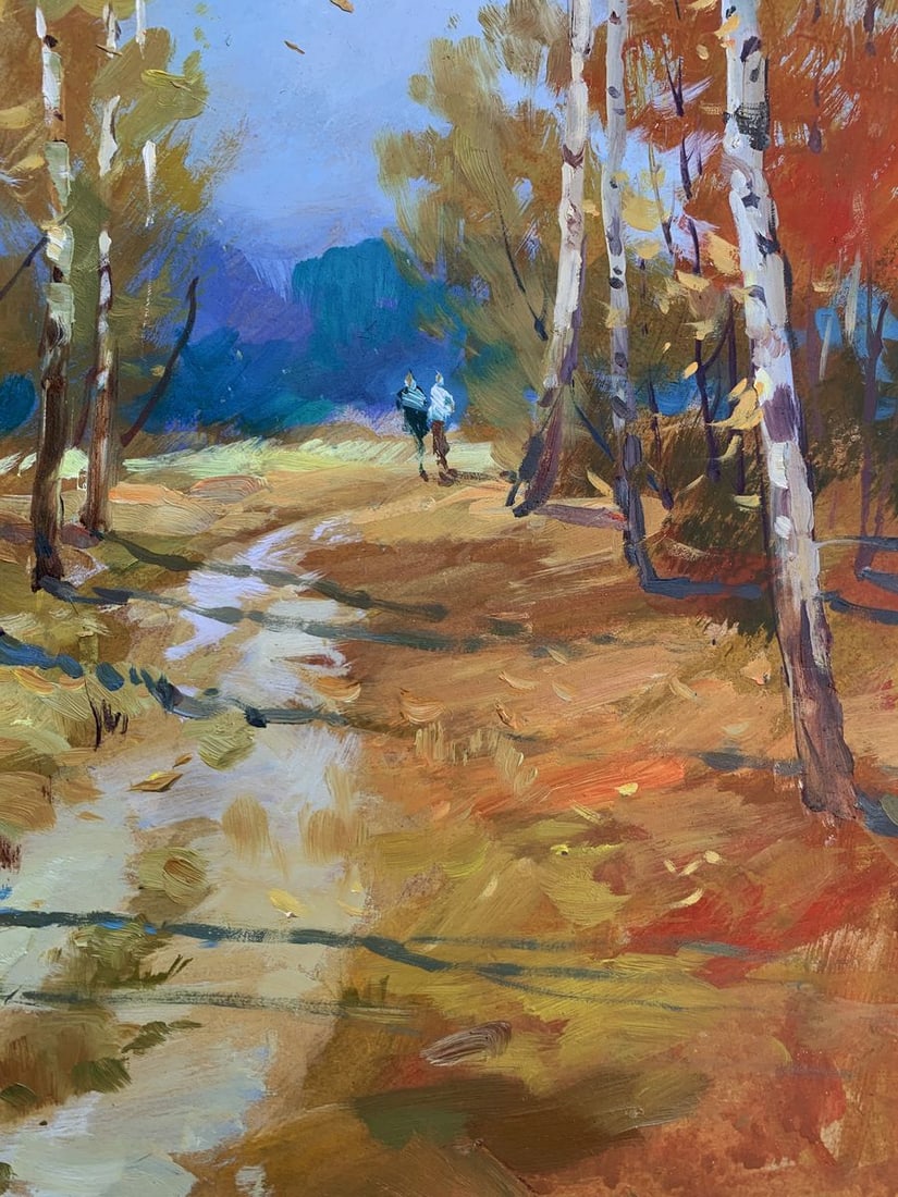 Oil painting Jogging through the autumn forest Yuriy Suprunchuk - 11