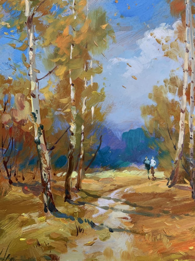 Oil painting Jogging through the autumn forest Yuriy Suprunchuk - 7