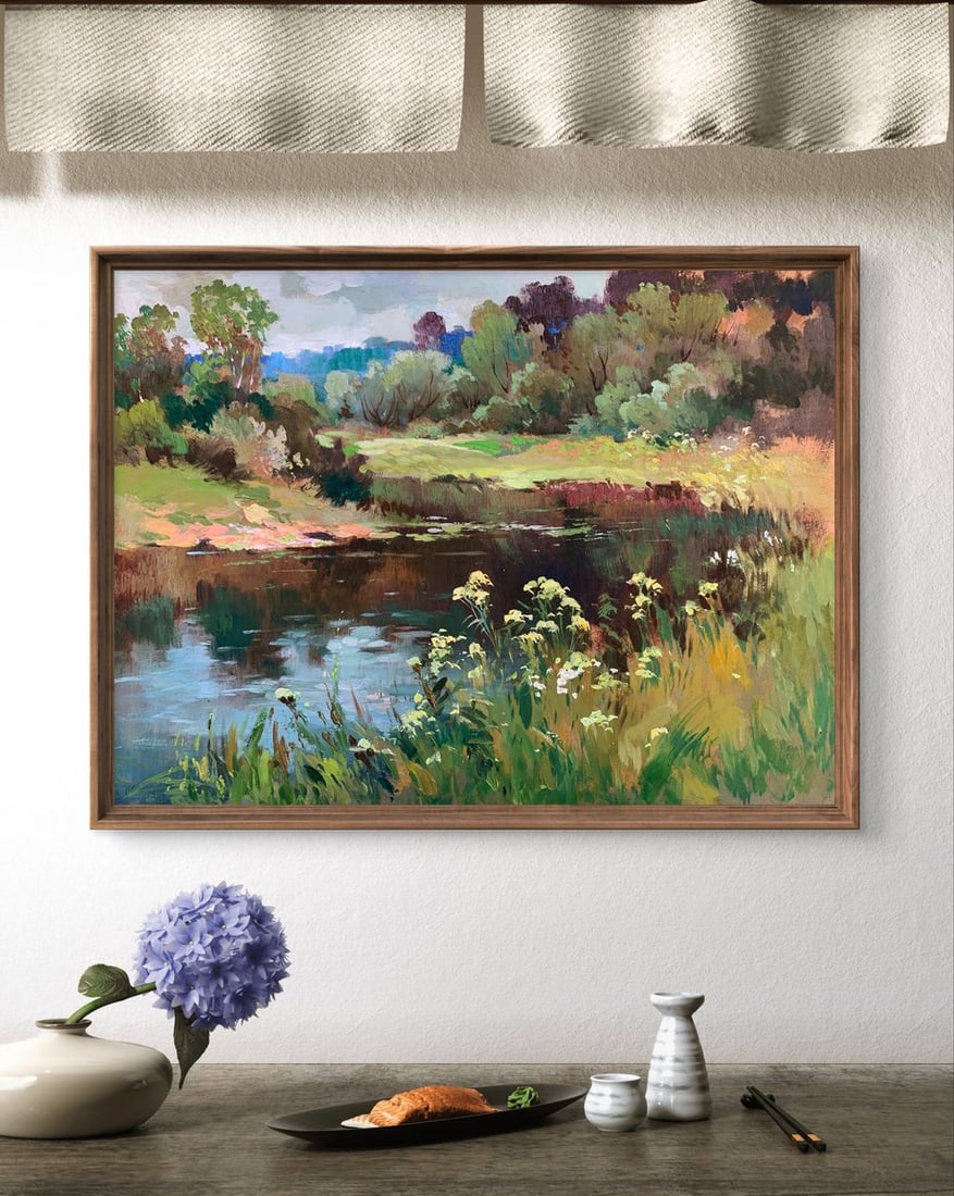 Oil painting River along the forest Yuriy Suprunchuk - 2