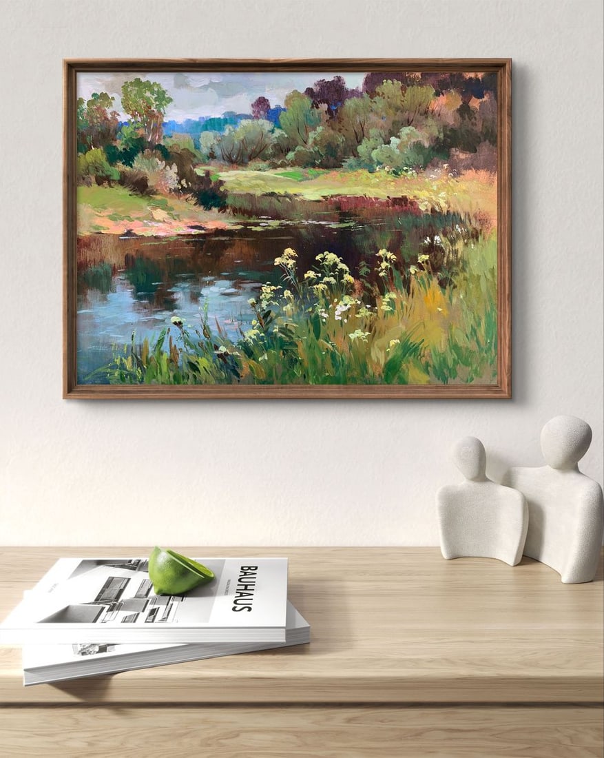 Oil painting River along the forest Yuriy Suprunchuk - 3