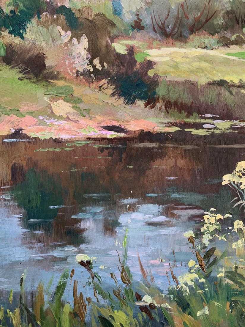 Oil painting River along the forest Yuriy Suprunchuk - 5