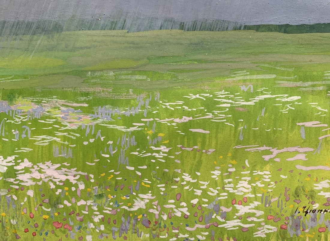 Watercolor painting Summer rain in the middle of the field Ivan Tsyupka - 4