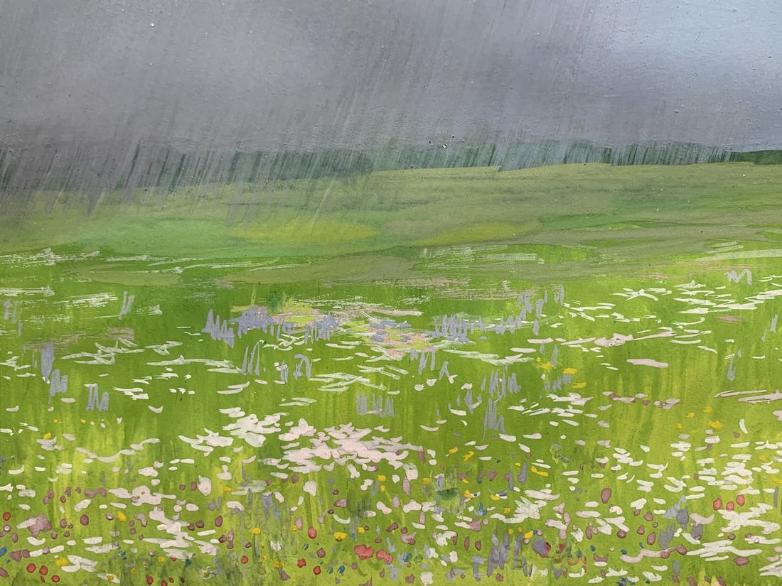 Watercolor painting Summer rain in the middle of the field Ivan Tsyupka - 5