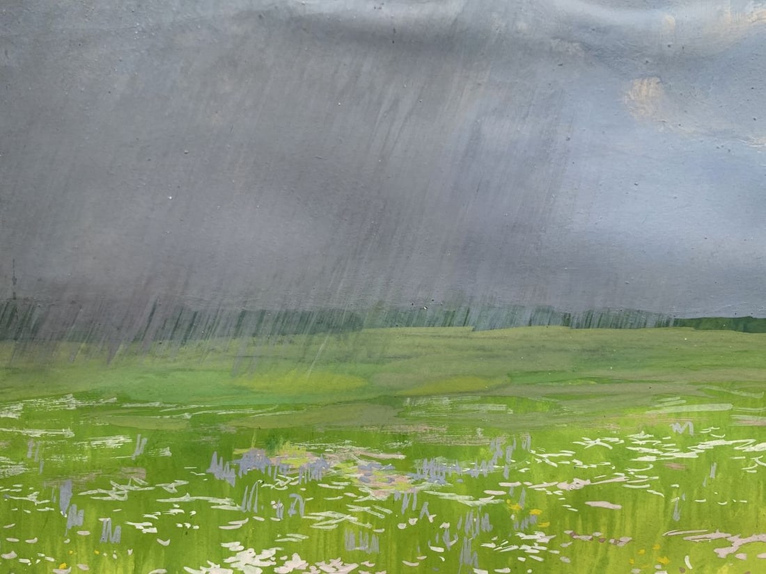 Watercolor painting Summer rain in the middle of the field Ivan Tsyupka - 6