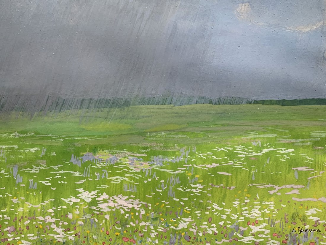 Watercolor painting Summer rain in the middle of the field Ivan Tsyupka - 8