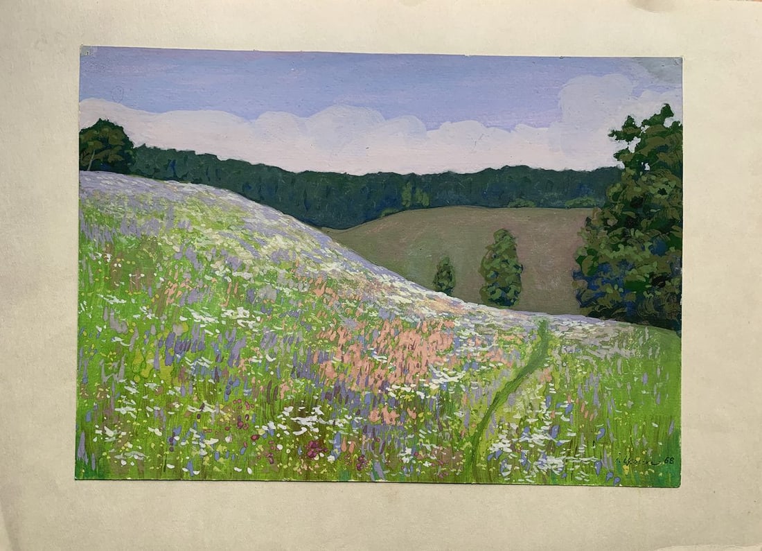 Pastel painting Walking through a flower field IvanTsyupka - 2