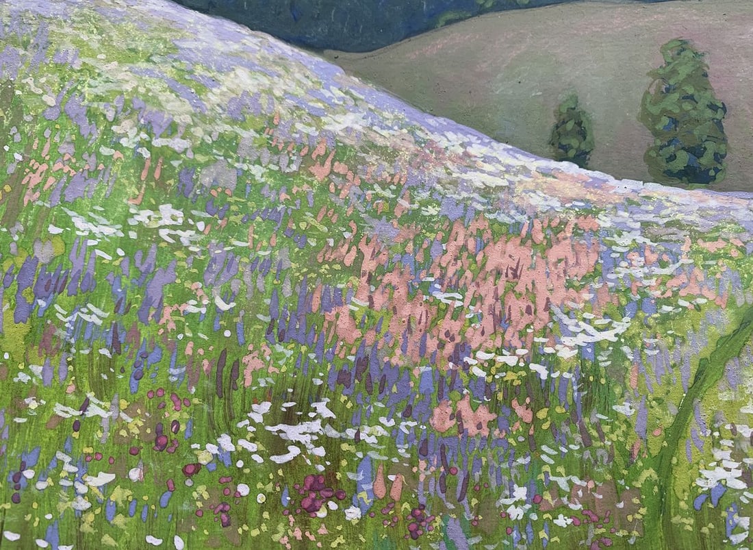 Pastel painting Walking through a flower field IvanTsyupka - 5