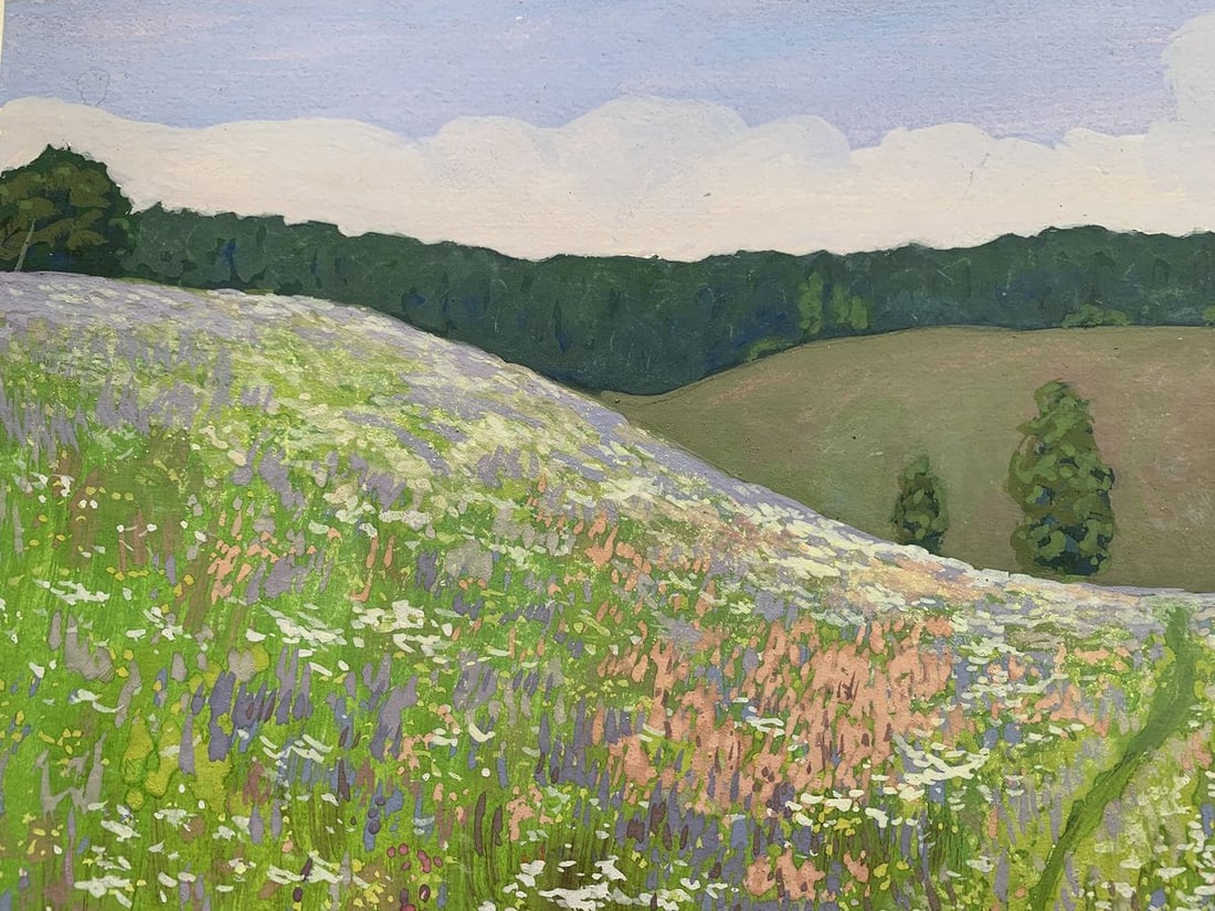 Pastel painting Walking through a flower field IvanTsyupka - 7