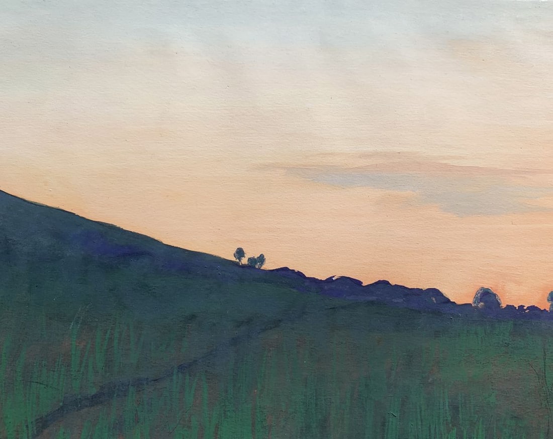 Watercolor painting Sunrise in the mountains Ivan Tsyupka - 4