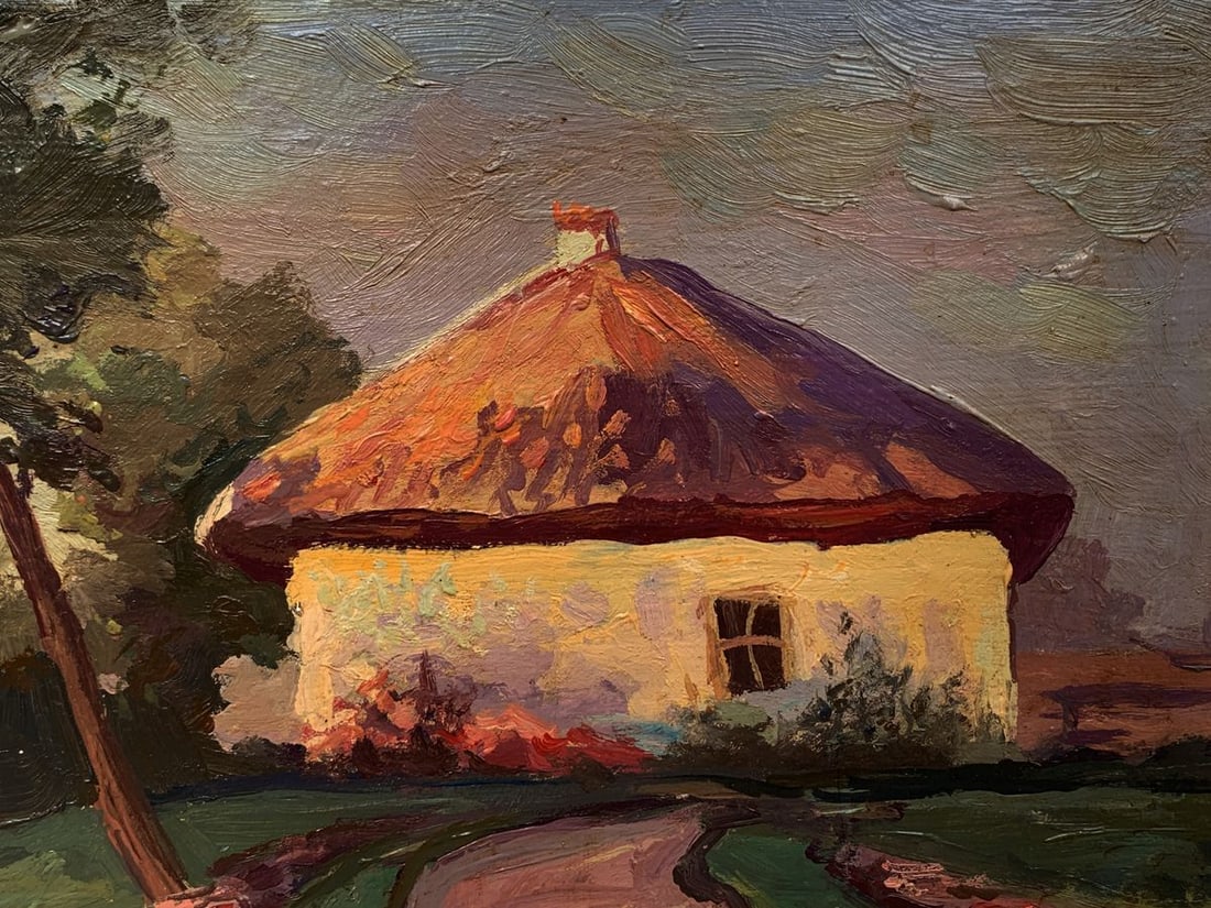 Oil painting Memories of my home in the village Unknown artist - 2