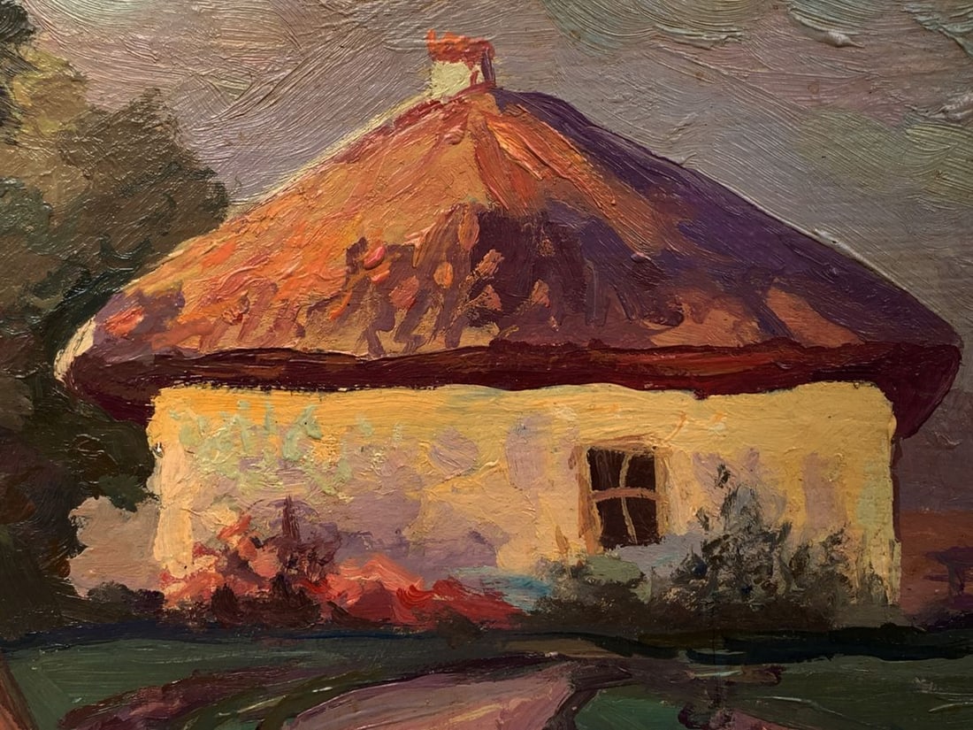 Oil painting Memories of my home in the village Unknown artist - 3