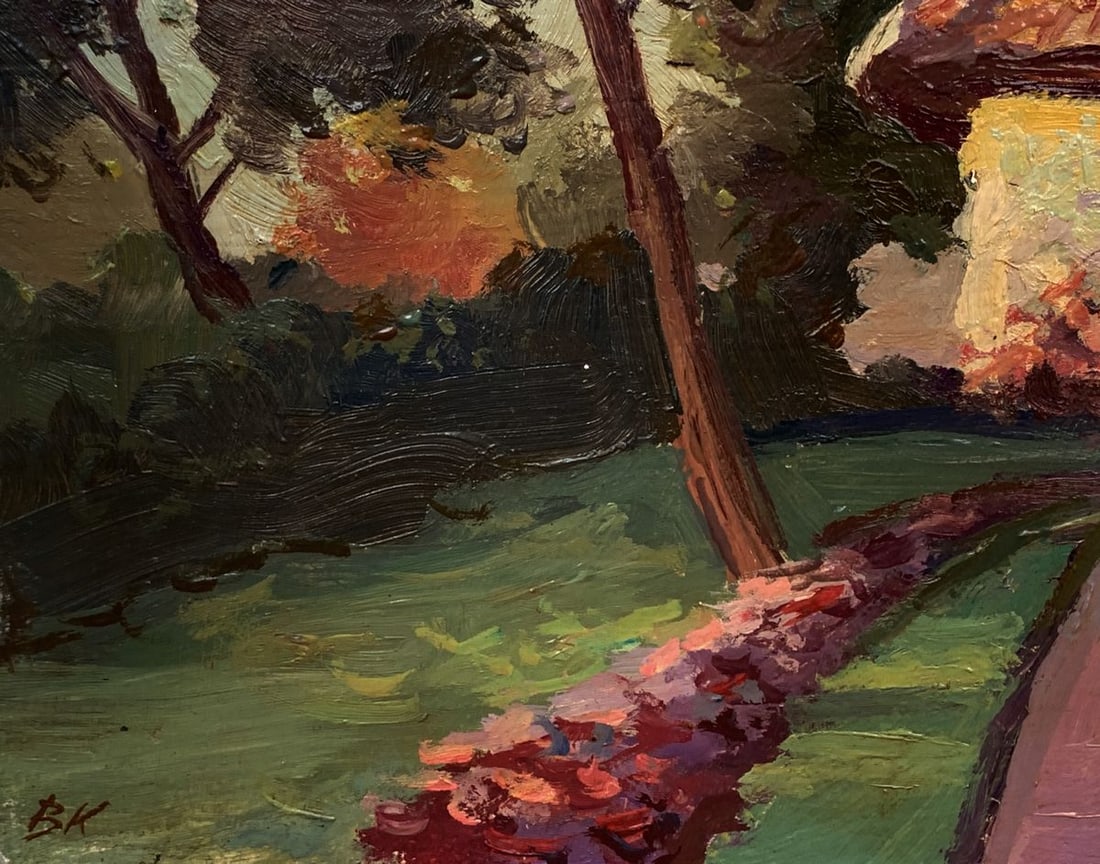 Oil painting Memories of my home in the village Unknown artist - 5