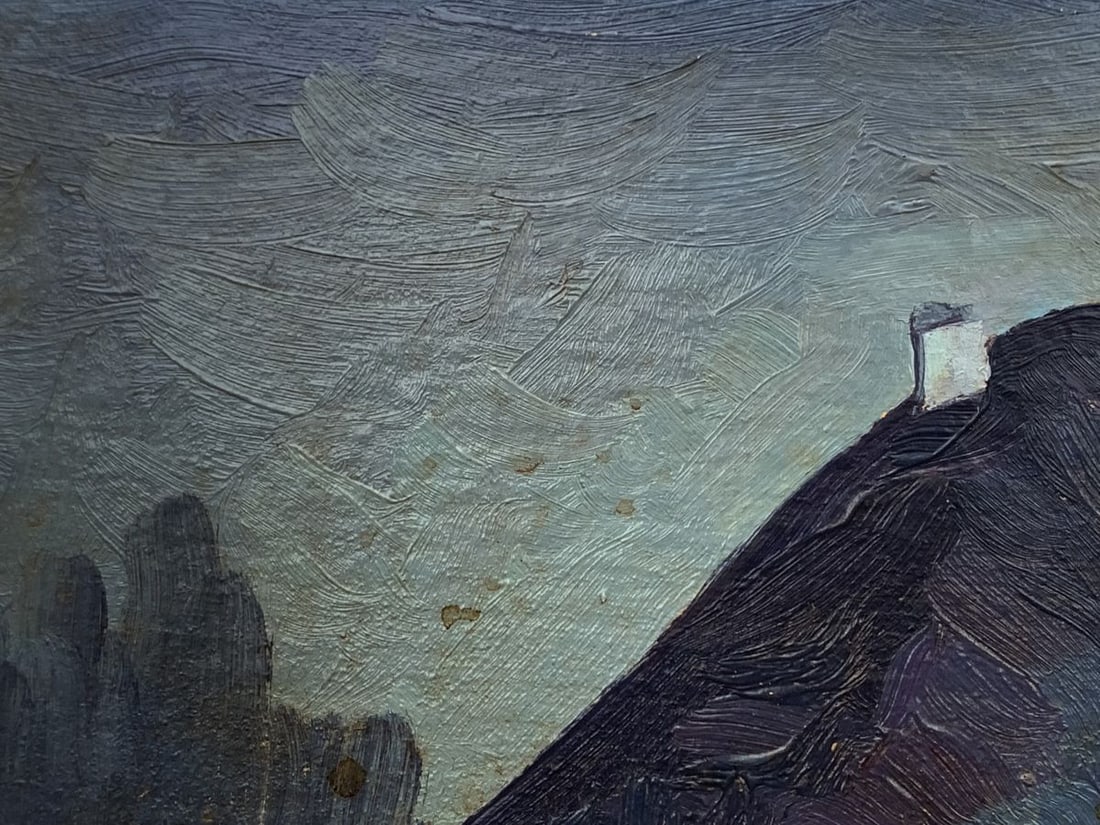 Oil painting Hut under the straw Unknown artist - 4