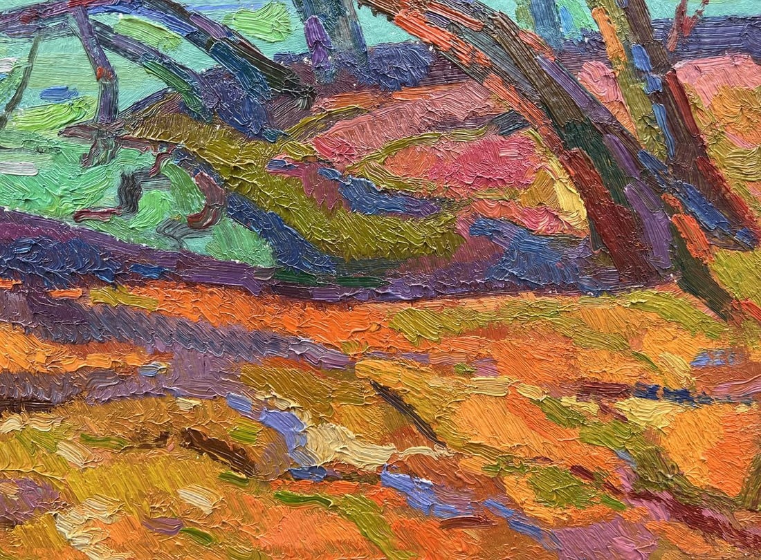 Abstract oil painting autumn coast Peter Dobrev - 10