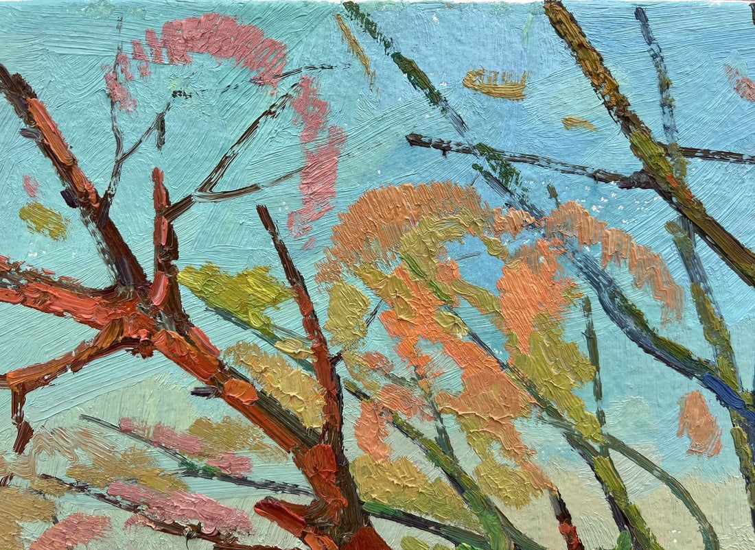 Abstract oil painting autumn coast Peter Dobrev - 3
