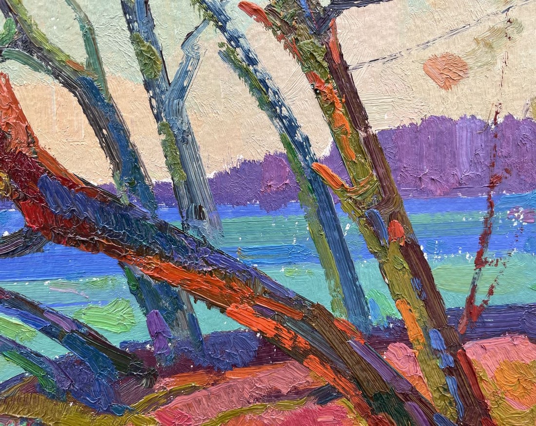 Abstract oil painting autumn coast Peter Dobrev - 7