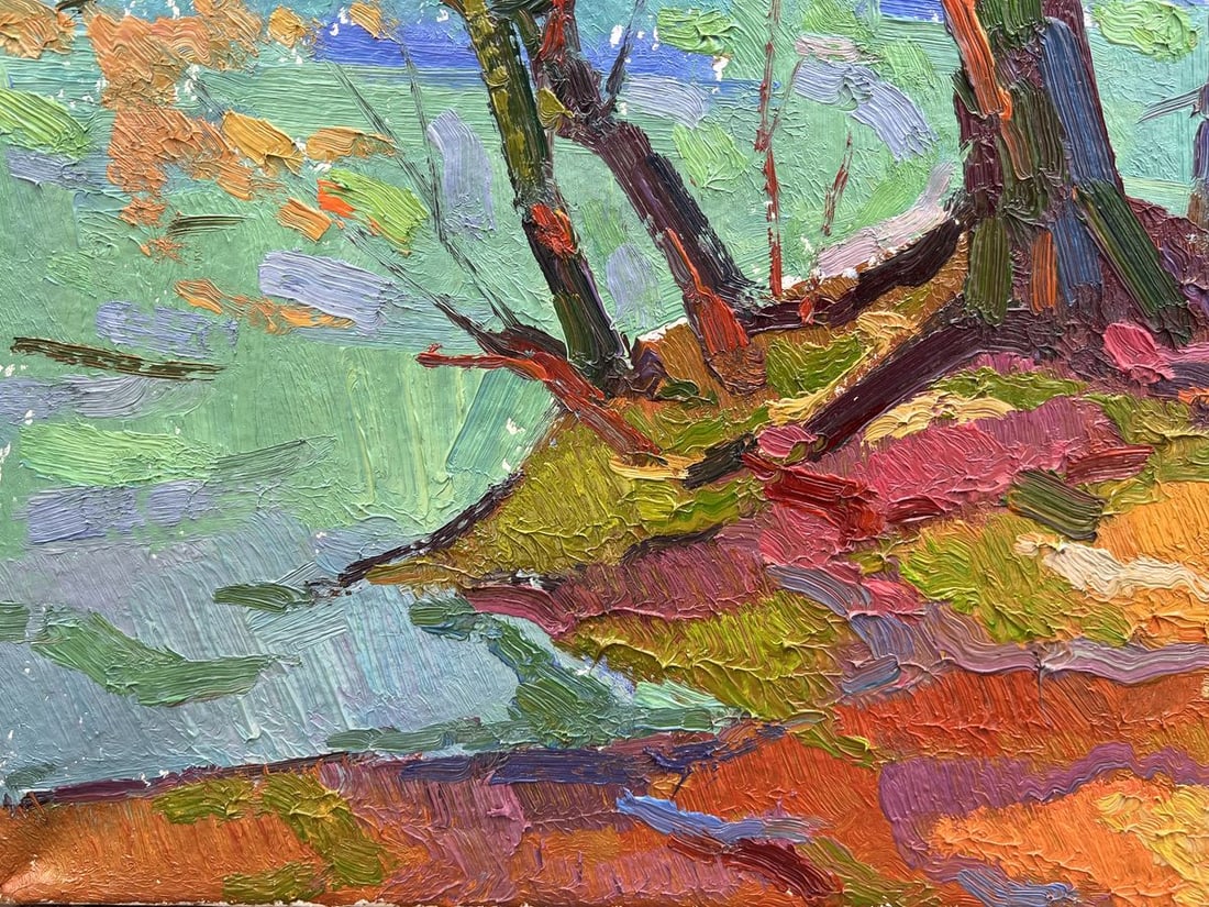 Abstract oil painting autumn coast Peter Dobrev - 8