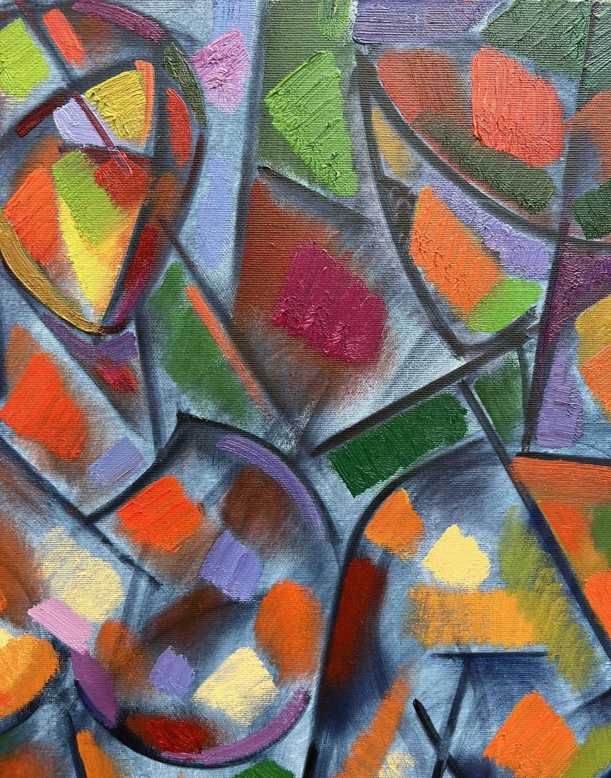 Abstract oil painting two girls Peter Dobrev - 3